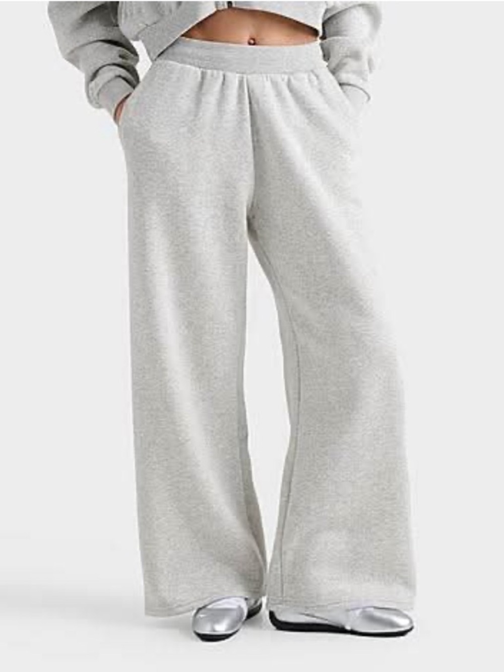 Wide Leg Heather Gray Sweatpants